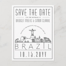 Hochzeit in Brasilien | Stilisierte Skyline Save t Postkarte