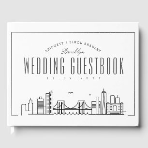 Hochzeit in Brooklyn   Moderner Deko Skyline Gästebuch