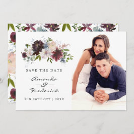 Hochzeit in Burgund, Navy und Blush Pink Save The Date