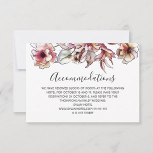 Hochzeit in Burgund und Blauen Blumengärten RSVP Karte