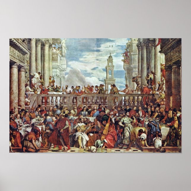 Hochzeit in Cana von Veronese Paolo (beste Qualitä Poster (Vorne)