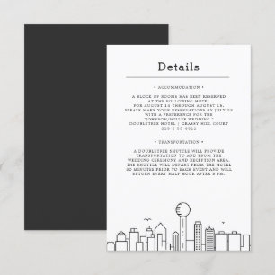 Hochzeit in Dallas, Texas   Gastedetails Einladung