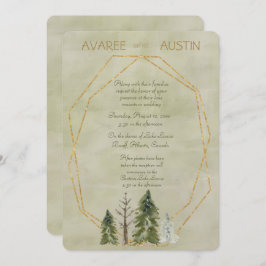 Hochzeit in den Kiefern Grün und Gold