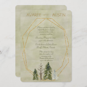 Hochzeit in den Kiefern Grün und Gold