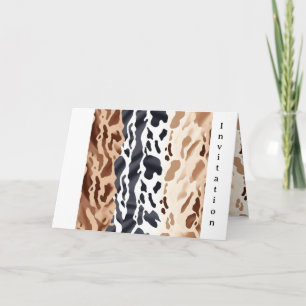 Hochzeit in der Landwirtschaft Cowhide Printing 6 Einladung