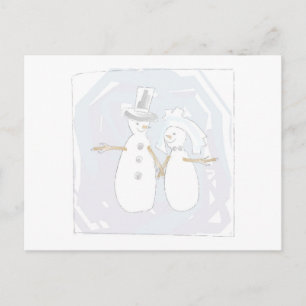 Hochzeit in der Schneebrücke und am Boden Postkarte