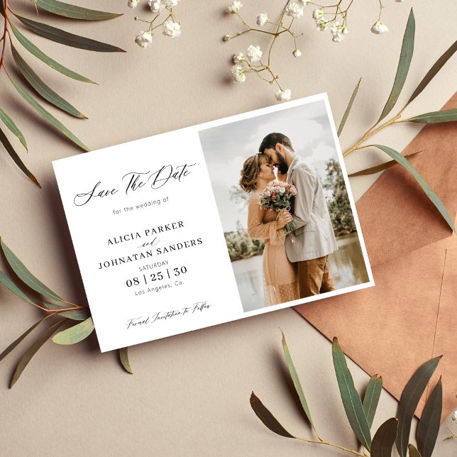 Hochzeit in elegantem Foto Save The Date (Von Creator hochgeladen)