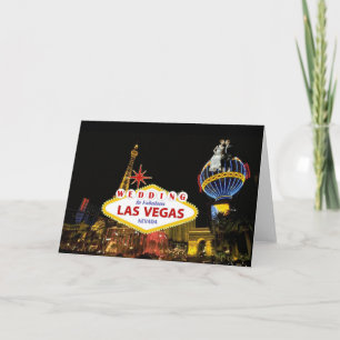 Hochzeit in fabelhaften Las Vegas mit Braut und Br Karte