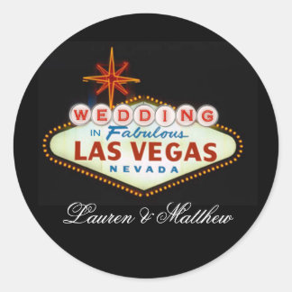 Hochzeit in Fabulous Las Vegas Runder Aufkleber