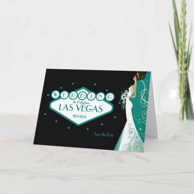 Hochzeit in Fabulous Las Vegas "Save the Date" Kar Ankündigung (Vorderseite)
