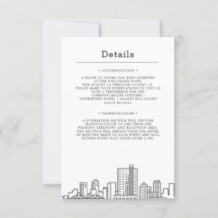 Hochzeit in Fort Worth, Texas Gästedetails Einladung