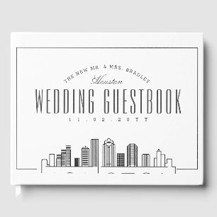 Hochzeit in Houston Moderner Deko Skyline Gästebuch