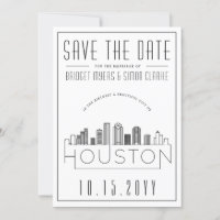 Hochzeit in Houston | Stilisierte Skyline "Save th