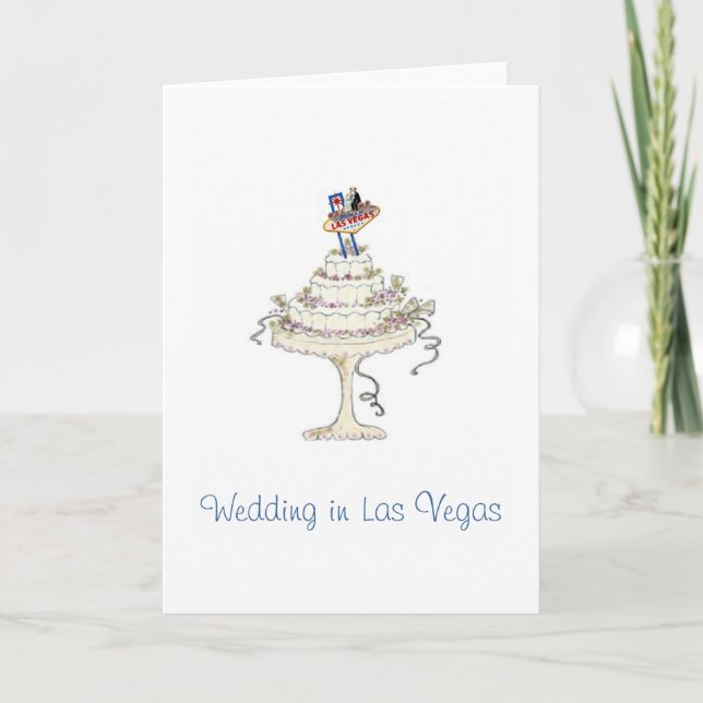 Hochzeit in Las Vegas Bride & Groom, Cake Card Karte (Vorderseite)
