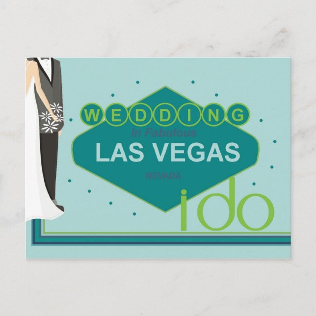 Hochzeit in Las Vegas Bride & Groom i do Postcard Postkarte (Vorderseite)