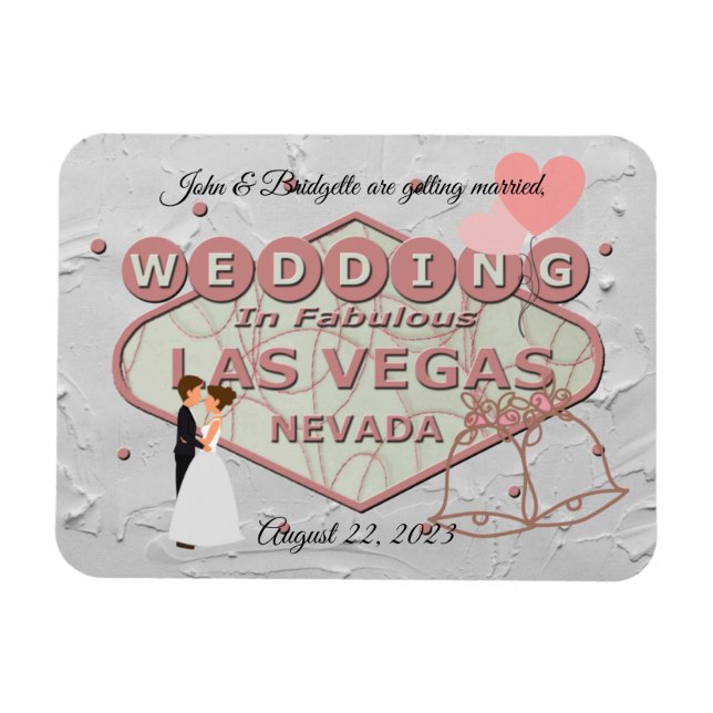 Hochzeit in Las Vegas Foto Magnet (Horizontal)