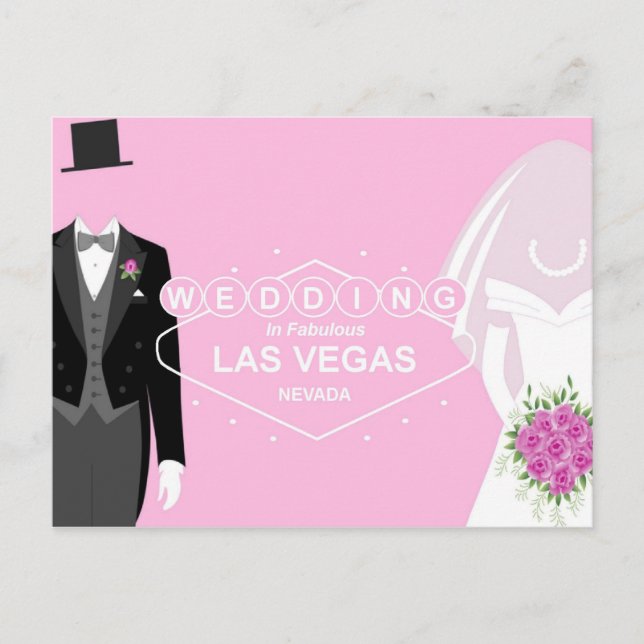 Hochzeit in Las Vegas, in einem Smoking und in ein Postkarte (Vorderseite)
