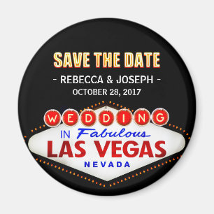 Hochzeit in Las Vegas - Neon Save the Date Magnet
