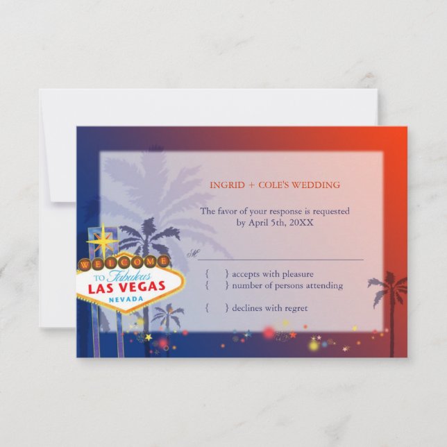 Hochzeit in Las Vegas Nevada UAWG RSVP Karte (Vorderseite)