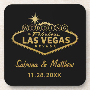 Hochzeit in Las Vegas Signature Gastgeschenk Hochz Getränkeuntersetzer