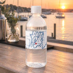 Hochzeit in Newport Rhode Island als Reiseziel Wasserflaschenetikett