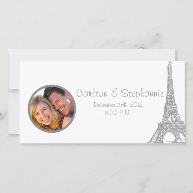 Hochzeit in Paris Foto Ankündigung (Vorderseite)