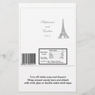 Hochzeit in Paris Hershey's Large Bar Wrapper