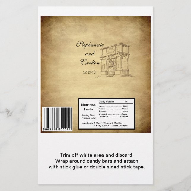 Hochzeit in Rom Hershey's Large Bar Wrapper Flyer (Vorne)