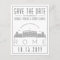 Hochzeit in Rom | Stilisierte Skyline Save the Dat