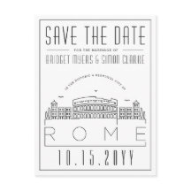 Hochzeit in Rom | Stilisierte Skyline Save the Dat