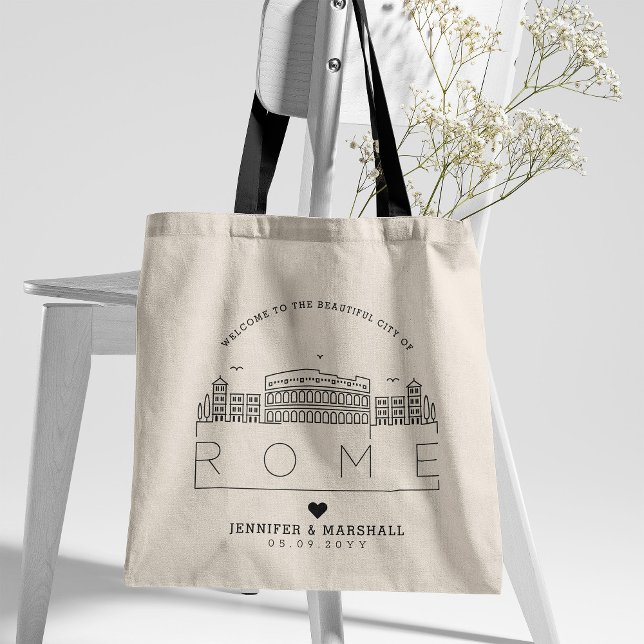 Hochzeit in Rom | Stilisierte Skyline Tote Bag Tragetasche (Von Creator hochgeladen)