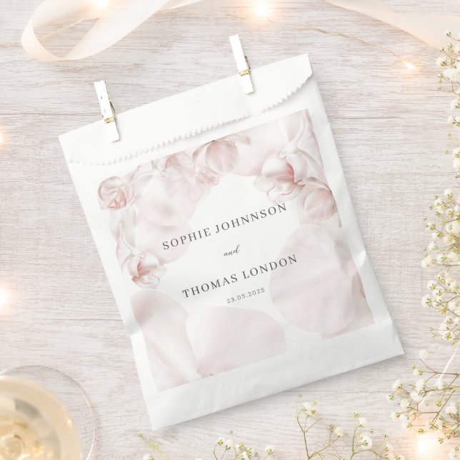 Hochzeit in Rosa-Orchideen Geschenktütchen (Ausgeschnitten)