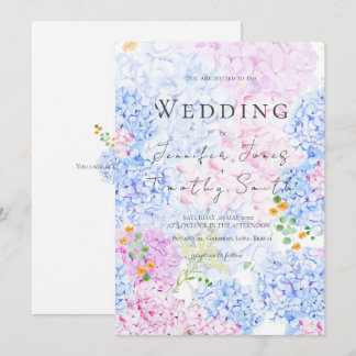 Hochzeit in Rosa und Blau Einladung