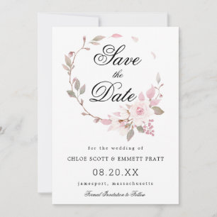 Hochzeit in Rosa und Weiß Save The Date