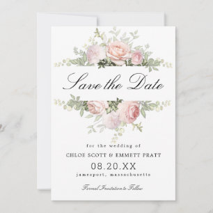 Hochzeit in Rosa und Weiß Save The Date