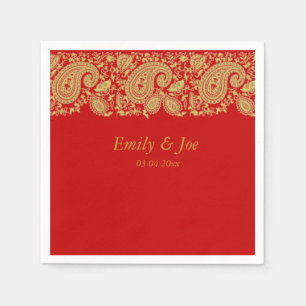 Hochzeit in Rot und Gold Serviette