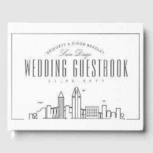 Hochzeit in San Diego Moderner Deko Skyline Gästebuch