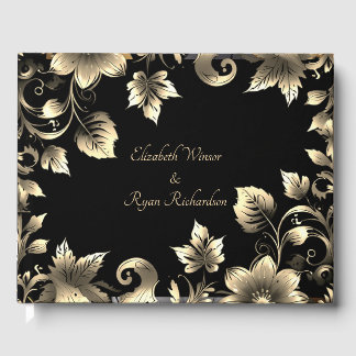 Hochzeit in Schwarz und Gold Gästebuch