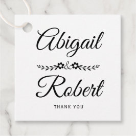 Hochzeit in Schwarz-Weiß-Blume Geschenkanhänger