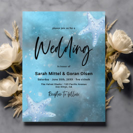 Hochzeit in tiefblauem Meer Einladung