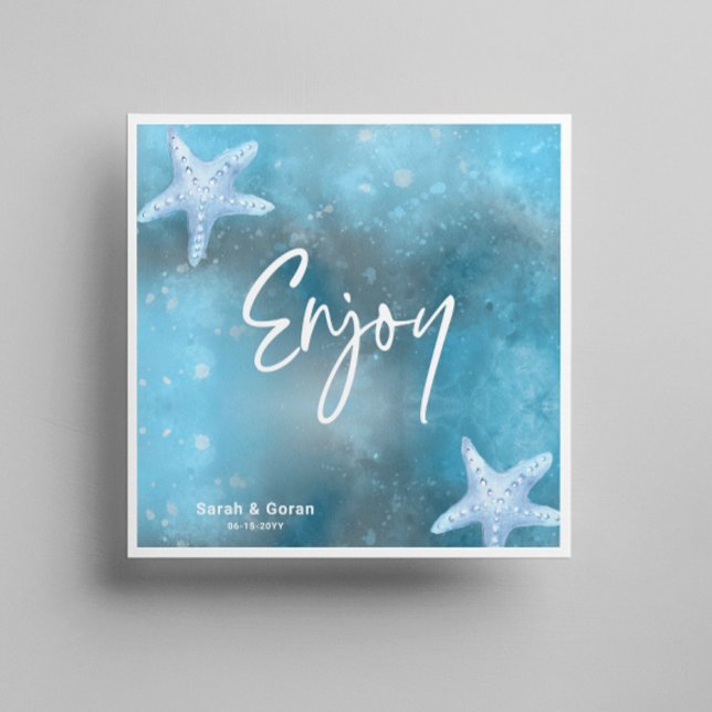 Hochzeit in tiefblauem Meer Serviette (Von Creator hochgeladen)