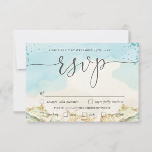 Hochzeit in Urlaubsort am Strand RSVP-Karte zur Au RSVP Karte