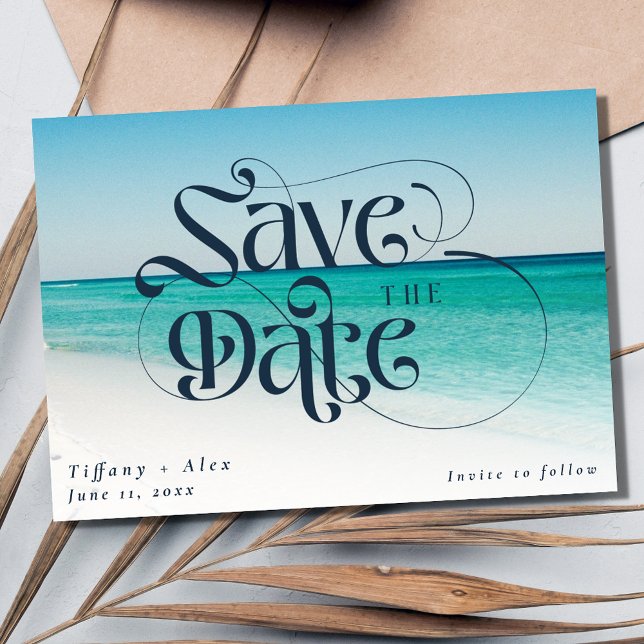 Hochzeit in Urlaubsort am Strand Save The Date (Simple Beach Destination Wedding Save The Date)