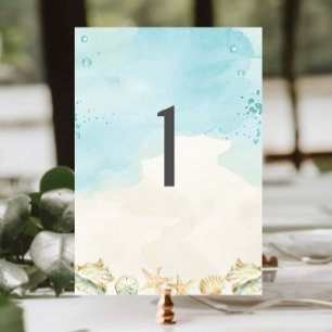 Hochzeit in Urlaubsort an den tropischen Küsten Tischnummer