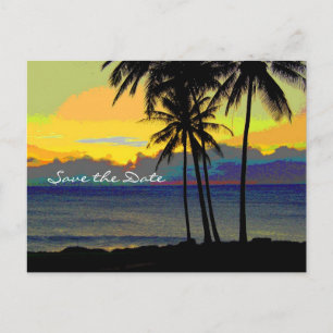 Hochzeit in Urlaubsort Ankündigungspostkarte