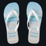 Hochzeit in Urlaubsort Beach Sandals Flip Flops<br><div class="desc">Hochzeit in Urlaubsort Strandsandalen / Flip Flops mit Personalisiertem Hochzeitdatum und -ziel</div>