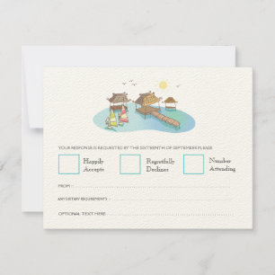 Hochzeit in Urlaubsort Beach Windsurfing RSVP Card Karte
