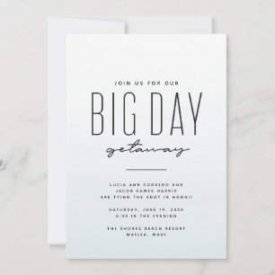 Hochzeit in Urlaubsort Blue Aquarelleinladung