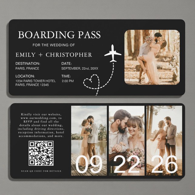 Hochzeit in Urlaubsort Boarding Pass Flugzeug Tick (Von Creator hochgeladen)
