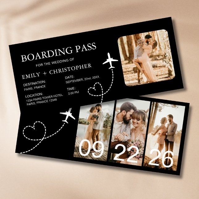 Hochzeit in Urlaubsort Boarding Pass Flugzeug Tick (Von Creator hochgeladen)